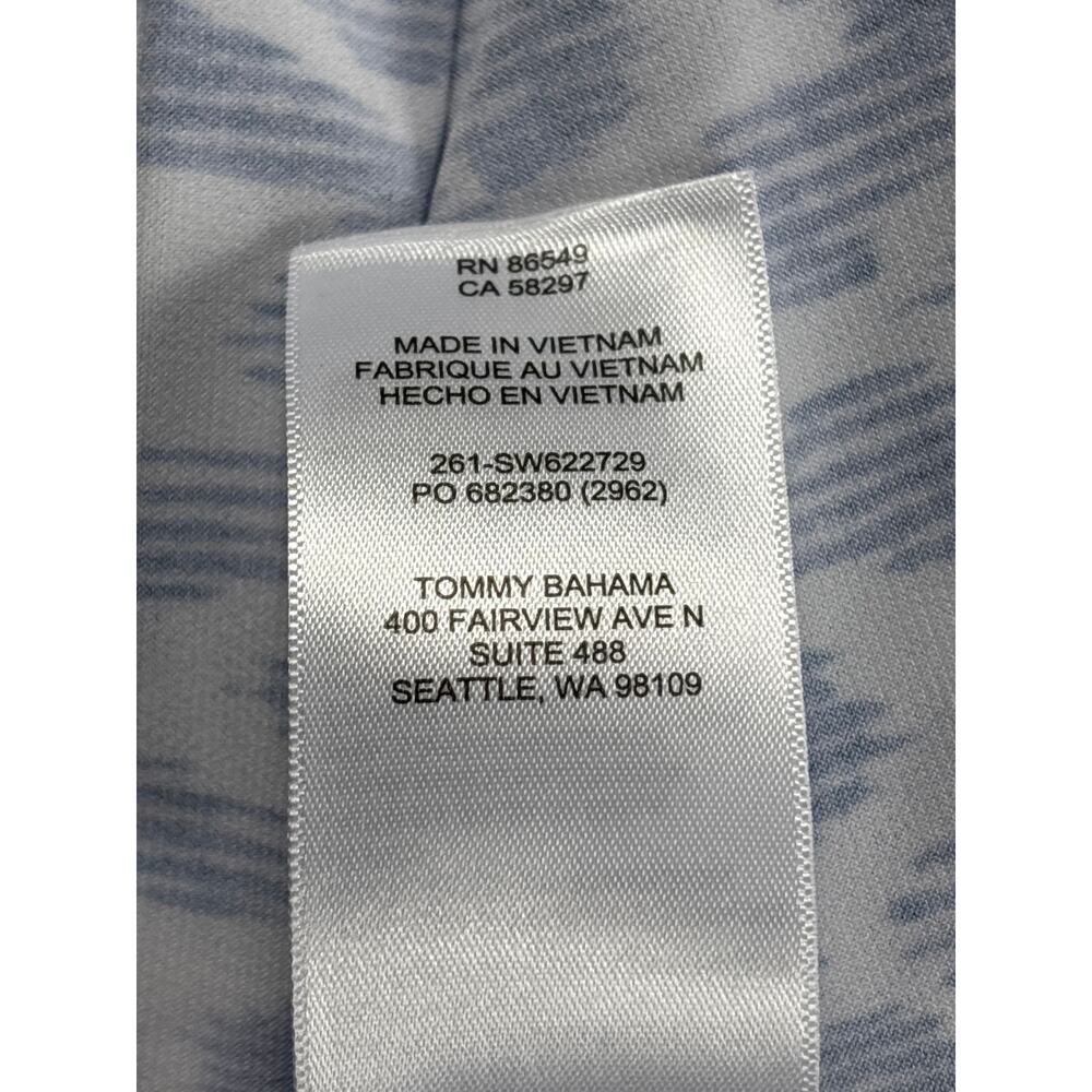 Tommy Bahama Carmela Dress S Blue White Ikat Print Split Neck Coastal Beach NWT - Picture 12 of 14
